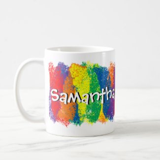 Fun and Cute Rainbow of Colors Personalized Coffee Mug