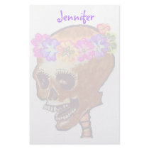 Fun and Feminine Skull stationery