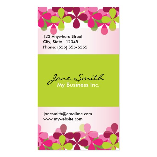 Fun and Flirty Profile Card Business Card Template (front side)