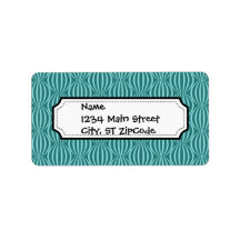Fun and Modern Aqua Blue Circle Pattern Custom Address Labels