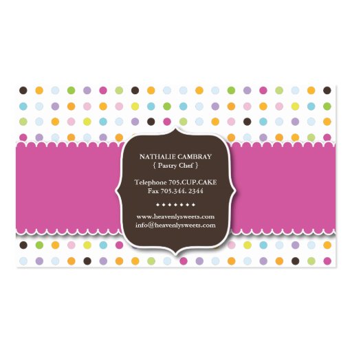 Fun and Whimsical Cupcake | Bakery Business Card (back side)
