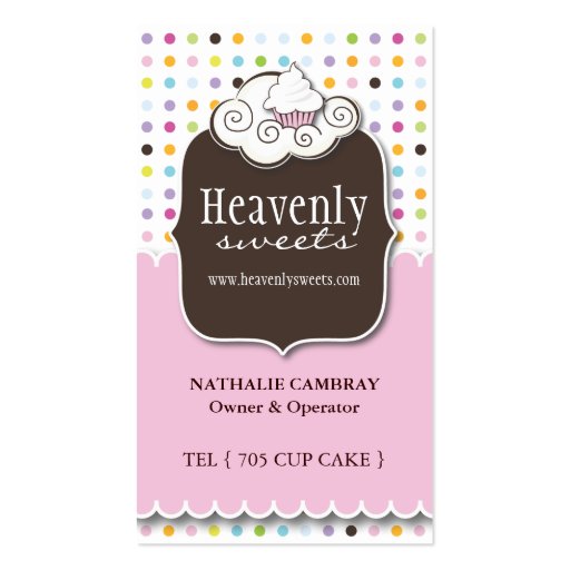 Fun and Whimsical Cupcake | Bakery Business Card