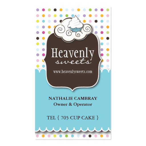 Fun and Whimsical Cupcake | Bakery Business Card