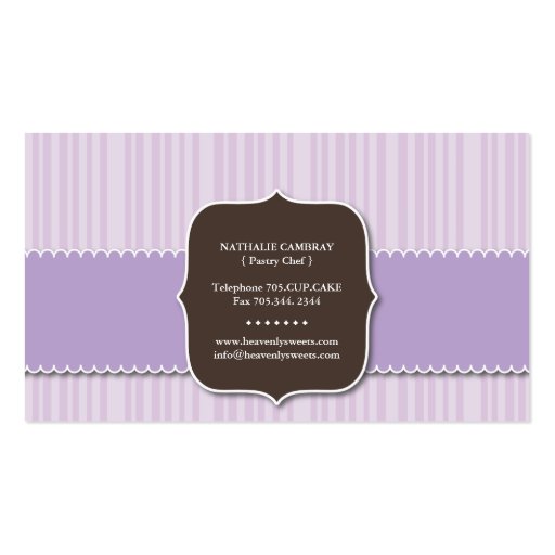 Fun and Whimsical Cupcake | Bakery Business Card (back side)