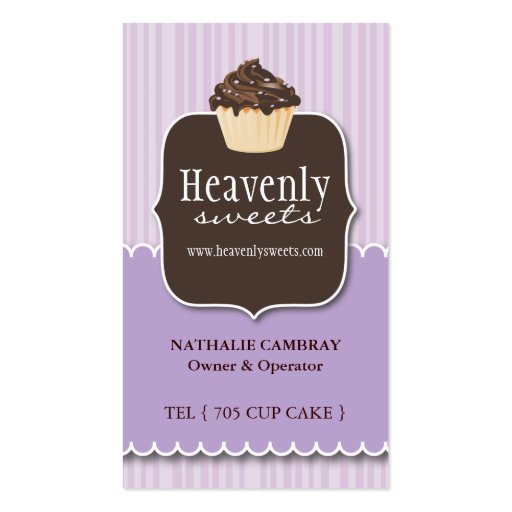 Fun and Whimsical Cupcake | Bakery Business Card (front side)