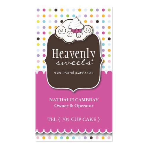 Fun and Whimsical Cupcake | Bakery Business Card