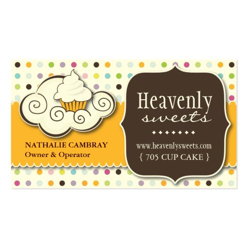 Fun and Whimsical Cupcake | Bakery Business Card (front side)