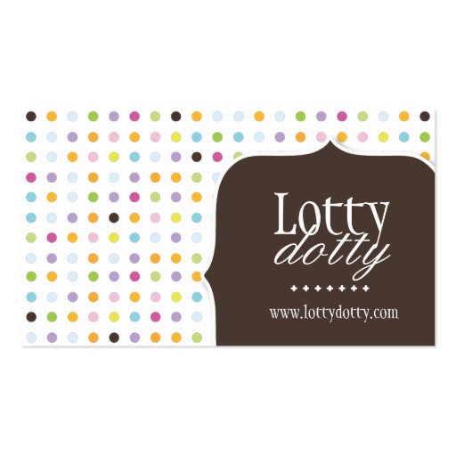 Fun and Whimsical Polk A Dot Business Card (front side)