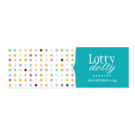 Fun and Whimsical Polk A Dot Packaging Tags Business Card Template (front side)