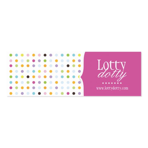 Fun and Whimsical Polk A Dot Packaging Tags Business Card Templates (front side)