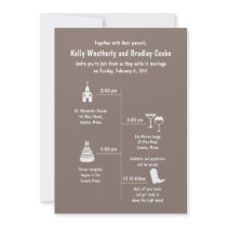 Fun and Whimsy Wedding Timeline Invitation
