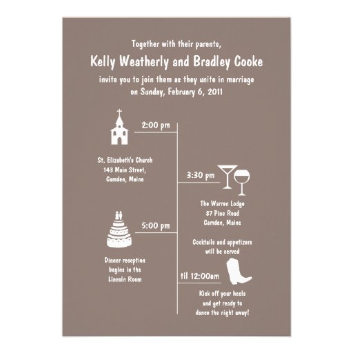 Fun and Whimsy Wedding Timeline Invitation