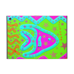 Fun Aquatic Fish Stars Colorful Kids Doodle Covers For iPad Mini