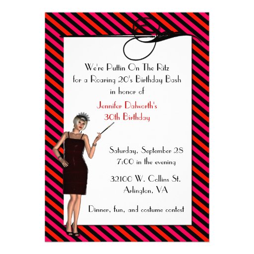 Fun Art Deco Birthday Party Invitation