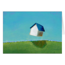 Fun art flying house Meet Me in St. Louis painting cards