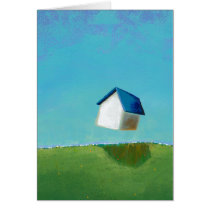 Fun art flying house Meet Me in St. Louis painting cards