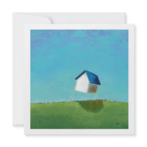 Fun art flying house Meet Me in St. Louis painting invitations