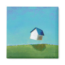 Fun art flying house Meet Me in St. Louis painting magnets