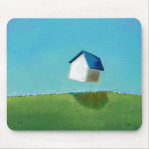 Fun art flying house Meet Me in St. Louis painting mousepads