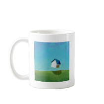 Fun art flying house Meet Me in St. Louis painting mugs