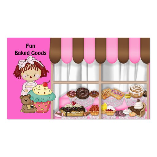 Fun Baked Goods Rag Doll Business Cards (front side)