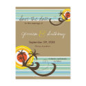 Fun Beach Holiday Save The Date Wedding Postcard
