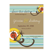Fun Beach Holiday Save The Date Wedding Postcard