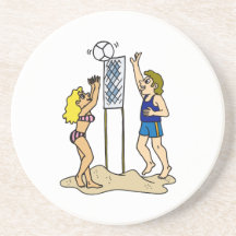 Fun Beach Volleyball Beverage Coaster