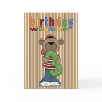 Fun Bear 3rd. Birthday Wishes Card