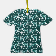 Fun Bike Route Fixie Bike Cyclist Pattern Christmas Tree Ornament