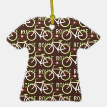 Fun Bike Route Fixie Bike Cyclist Pattern Christmas Ornament