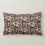 Fun Bike Route Fixie Bike Cyclist Pattern Pillows