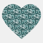 Fun Bike Route Fixie Bike Cyclist Pattern Heart Sticker