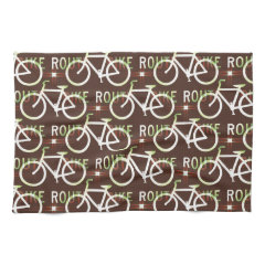 Fun Bike Route Fixie Bike Cyclist Pattern Towel