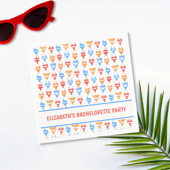 Fun Bikini Pool Party Personalized Bachelorette Napkins Zazzle