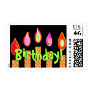 Fun Birthday Gold Candles stamp