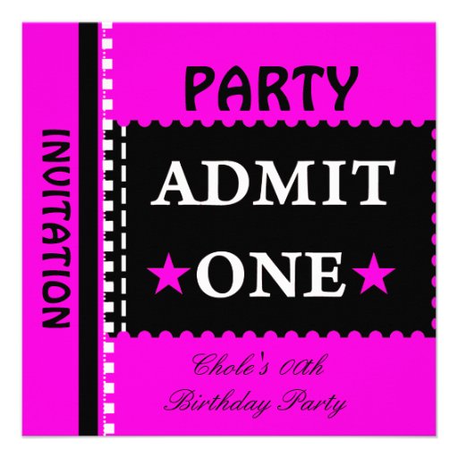 Fun Birthday Party Girls Teen Tweens Hot Pink Custom Invites