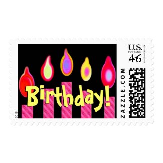 Fun Birthday Pink Candles stamp