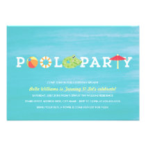 Fun Birthday Pool Party Invitation invitations
