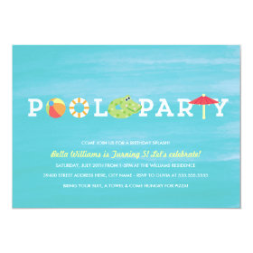 Fun Birthday Pool Party Invitation 5