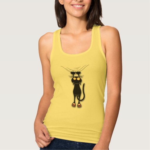 Fun Black Cat Falling Down Fit Racerback Tank Top Zazzle