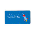 Fun blast off spaceship address label labels