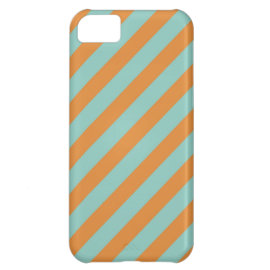 Fun Blue and Orange Diagonal Stripes Pattern iPhone 5C Case