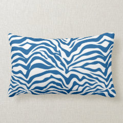 Fun Blue Zebra Stripes Wild Animal Print Pillow