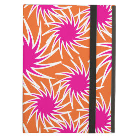 Fun Bold Spiraling Wheels Hot Pink Orange Pattern iPad Folio Cases