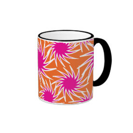 Fun Bold Spiraling Wheels Hot Pink Orange Pattern Coffee Mugs