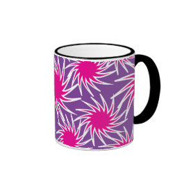 Fun Bold Spiraling Wheels Hot Pink Purple Pattern Coffee Mug
