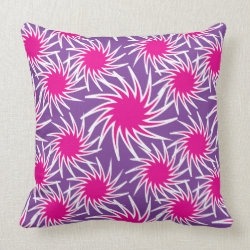 Fun Bold Spiraling Wheels Hot Pink Purple Pattern Pillow