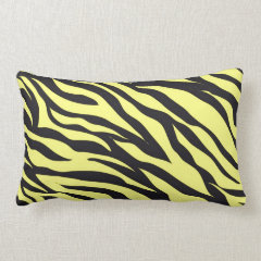 Fun Bold Yellow Zebra Stripes Wild Animal Print Throw Pillow