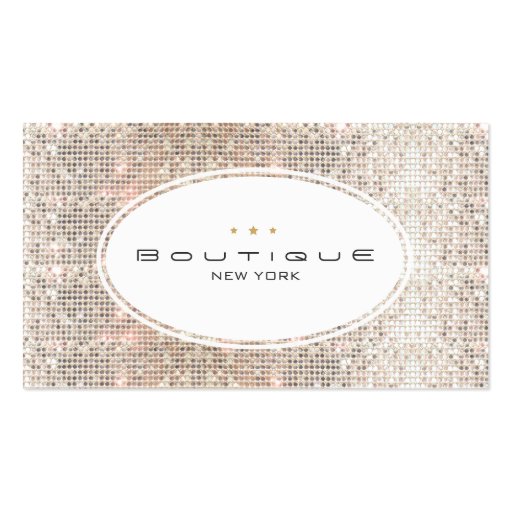 Fun Boutique Sparkly Silver Sequins Look Business Cards (front side)